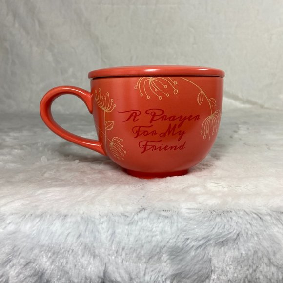 Abbey Press Mug With Lid/Coaster Psalm 4:7 Coffee Cup Prayer For My Friend Coral - Picture 3 of 8